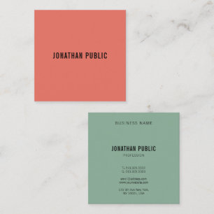 Trend Colours Modern Elegant Simple Template Square Business Card