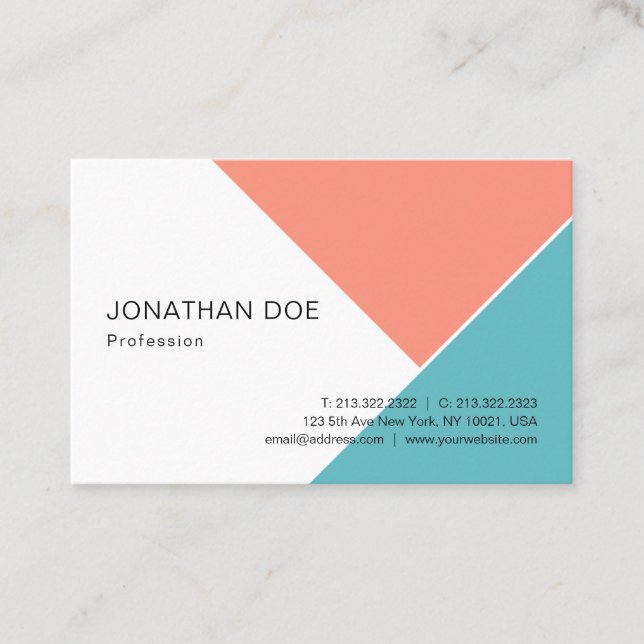 Trend Colours Modern Simple Design Template Business Card (Front)
