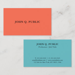 Trend Colours Modern Simple Elegant Template Business Card