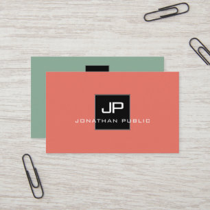Trend Colours Monogram Modern Elegant Template Business Card