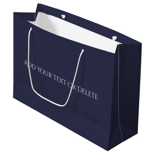 Trend Colours - Navy Blue Colour - Solid Large Gift Bag (Front Angled)