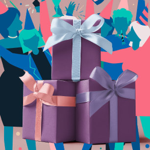 Trend Colours - Plum Purple Colour - Solid Wrapping Paper Sheet