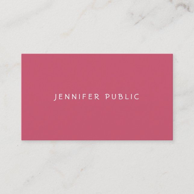 Trend Colours Red Green Elegant Modern Minimalist Business Card (Front)