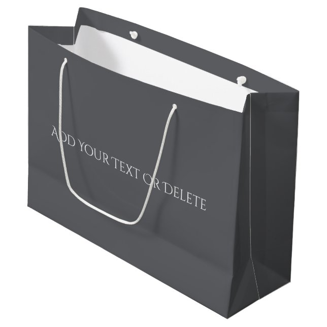 Trend Colours - Slate Grey Colour - Solid Large Gift Bag (Front Angled)