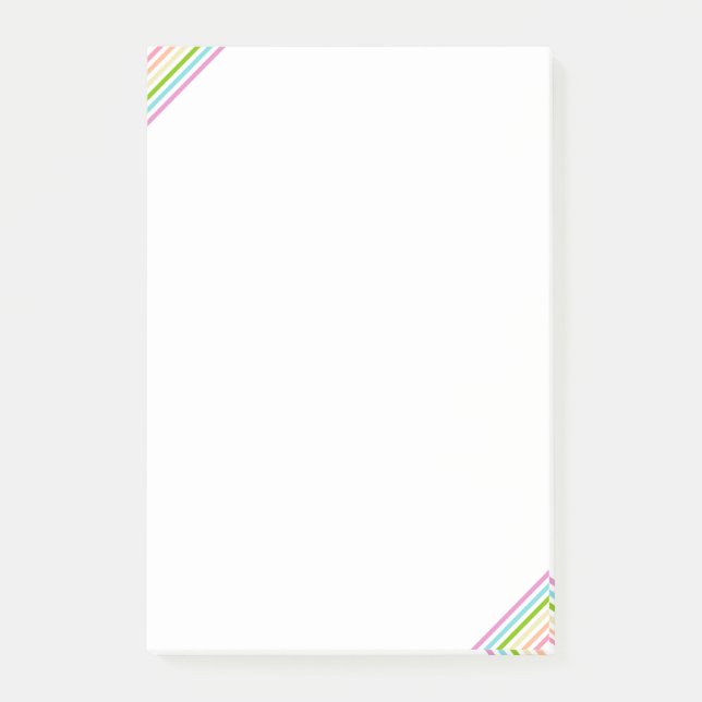 Trend Colours Stripe Template Blue Pink Yellow Post-it Notes (Front)