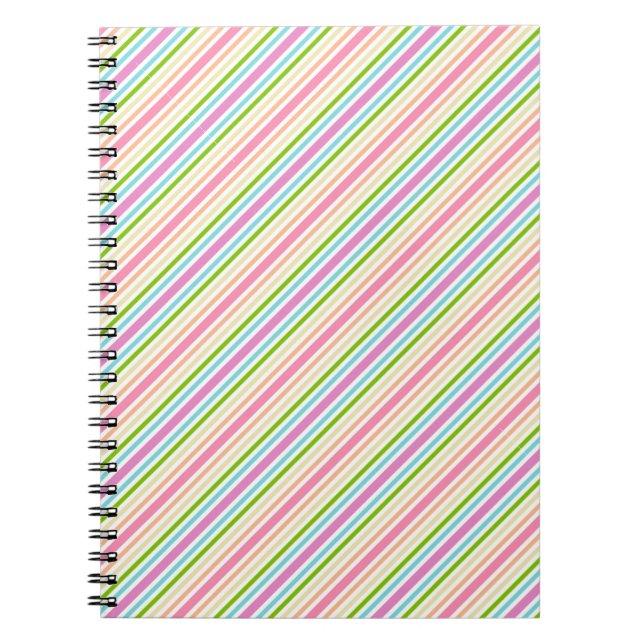 Trend Colours Stripe Template Purple Green Notebook (Front)
