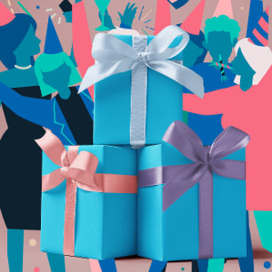 Trend Colours - Vivid Cyan Colour - Solid Wrapping Paper Sheet