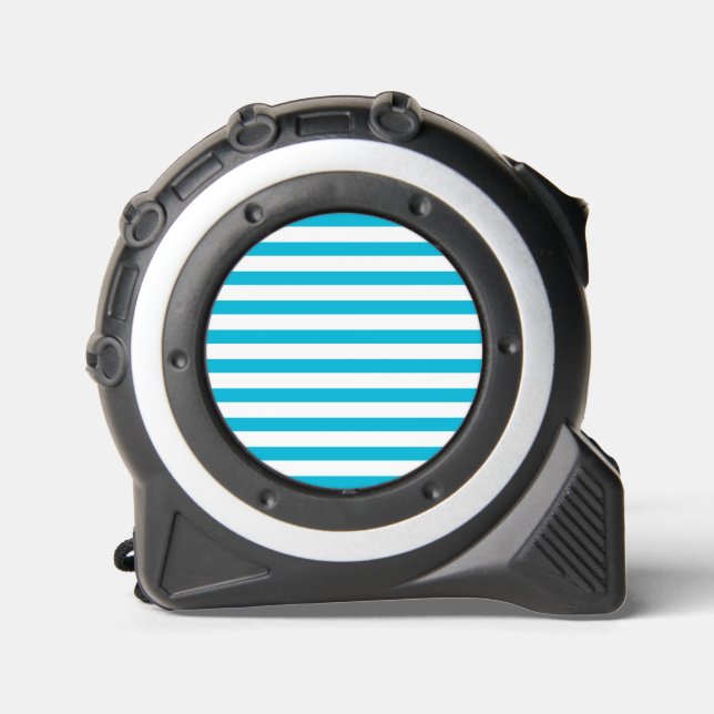 Trend Colours - Vivid Cyan Stripes Tape Measure 1 (Front)