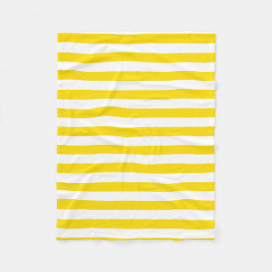 Trend Colours Yellow White Striped Modern Template Fleece Blanket