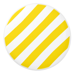 Trend Colours Yellow White Striped Template Modern Ceramic Knob