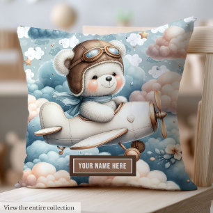 Trend cute teddy bear pilot boy baby shower pillow