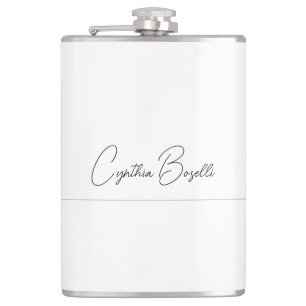 Trend Minimalist Modern Plain Calligraphy Template Hip Flask