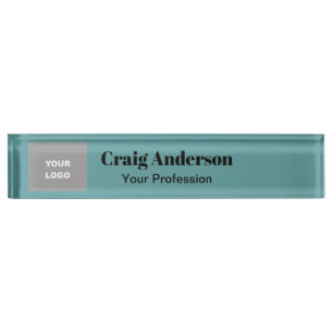Trend Professional Plain Modern Elegant Cadet Blue Nameplate