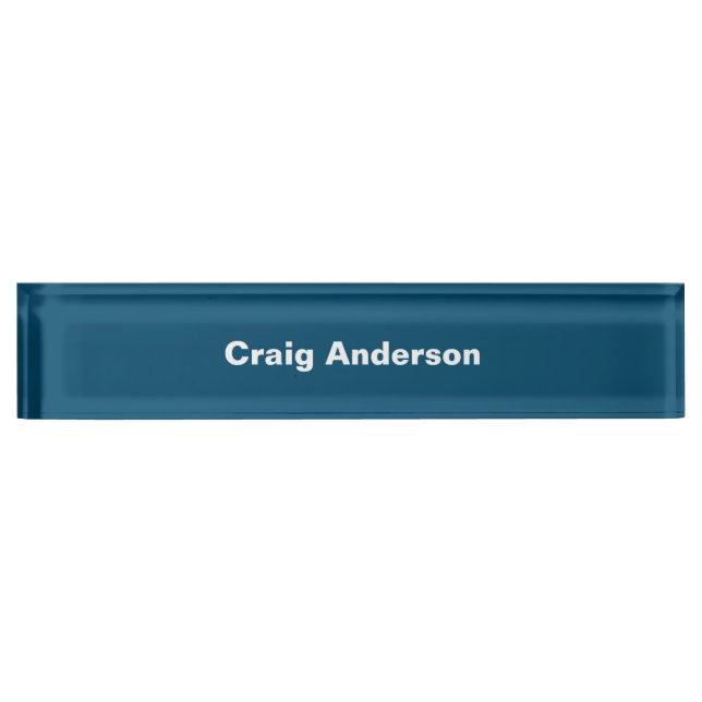 Trend Professional Plain Modern Elegant Ocean Blue Nameplate (Front)