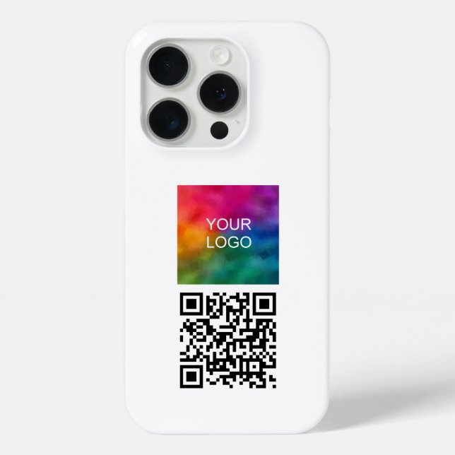 Trend QR Code Upload Logo Template Elegant White Case-Mate iPhone Case (Back)