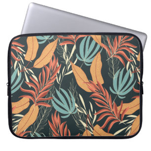 Trend seamless tropical pattern with bright yellow laptop sleeve