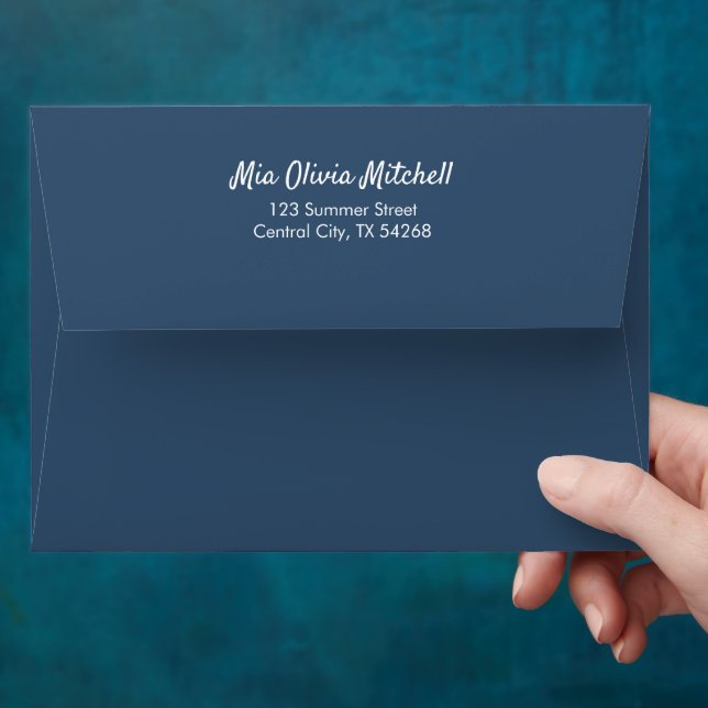 Trend Serious Blue - Customisable Address Envelope (Hand)