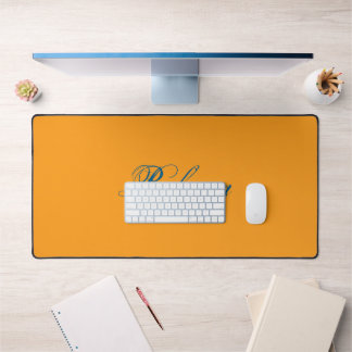Trend Tech blue & Dahlia Orange colour Personalise Desk Mat