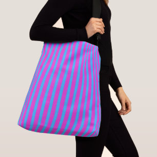 Trendige Streifen Tasche in Pink und Blau Crossbody Bag