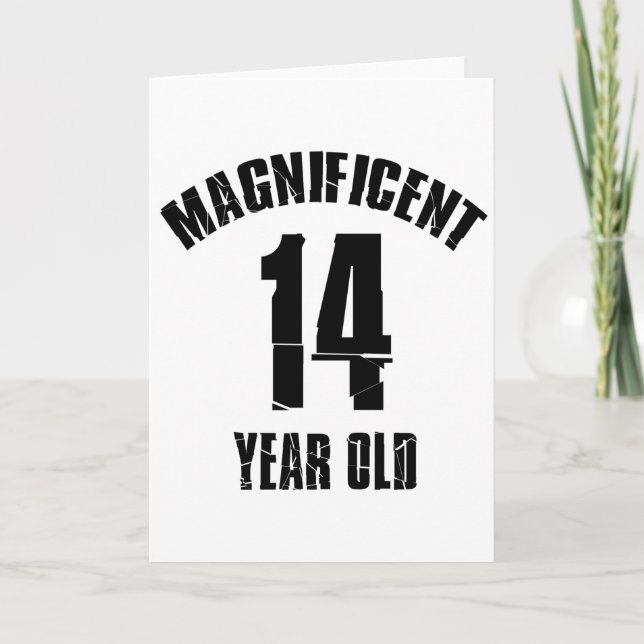 TRENDING 14 YEAR OLD BIRTHDAY DESIGNS CARD (Front)