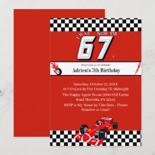 Trending 6 7 Meme   Race Car Boy Racing Birthday Invitation