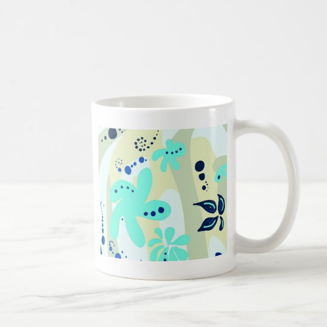 Trending abstract Pattern light colour floral blob Coffee Mug (Right)