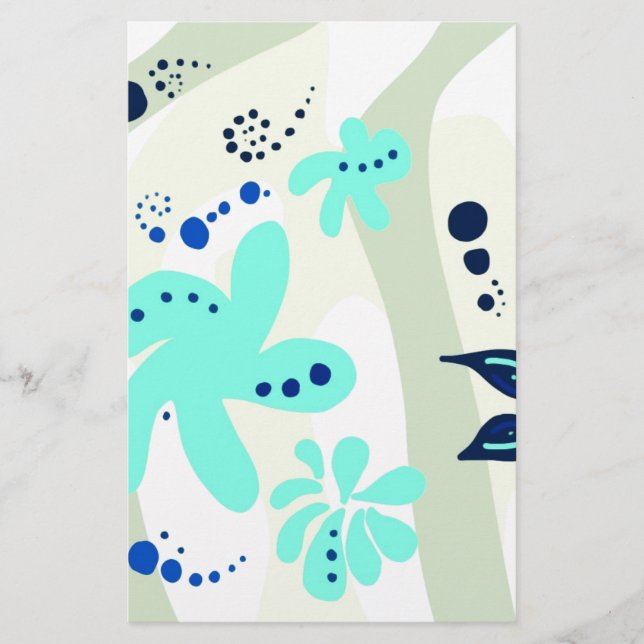 Trending abstract Pattern light colour floral blob Stationery (Front)