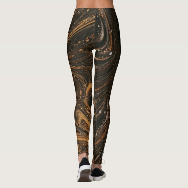 Trending Black Gold Leggings (Back)