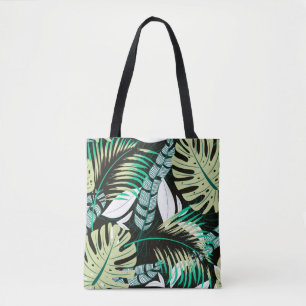Trending bright seamless pattern with colourful tr tote bag