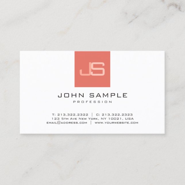 Trending Business Modern Monogrammed Elegant Business Card (Front)