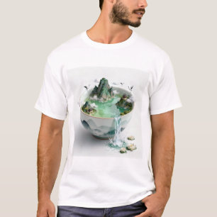 Trending Chinese Landscape in a Bowl   Serene Gree T-Shirt