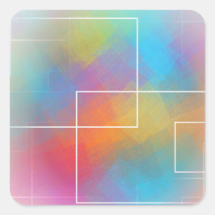 Trending Colourful Blank Template Modern Abstract Square Sticker