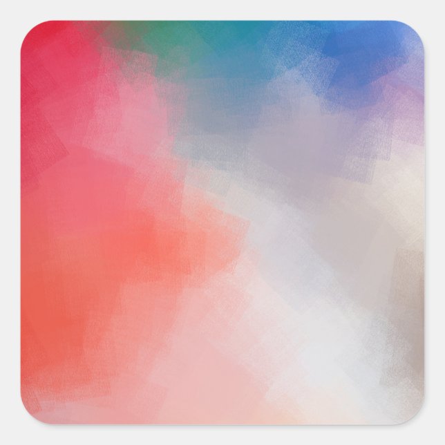 Trending Colourful Blank Template Pink Red Yellow Square Sticker (Front)