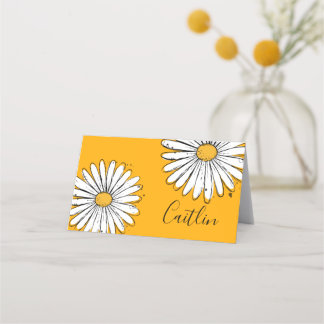 Trending Daisy Orange inky art  Place Card