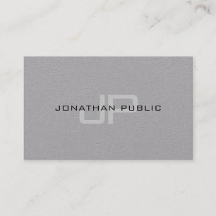 Trending Elegant Monogram Minimalist Grey Template Business Card