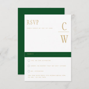 Trending Emerald Green Gold Wedding RSVP