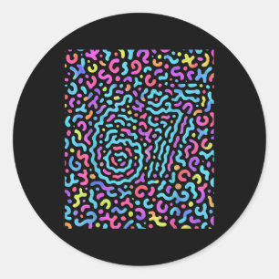 Trending Gen Z Alpha Six Seven 6 7 _4 Classic Round Sticker