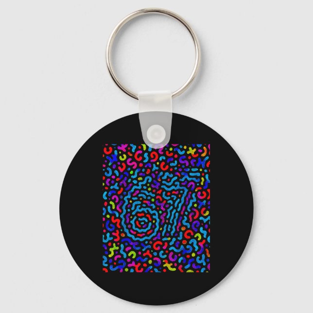 Trending Gen Z Alpha Six Seven 6 7 _9  Key Ring (Front)