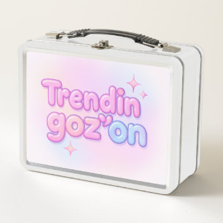 Trending Goz On Y2K Pastel Bubble Letter Metal Lunch Box