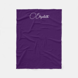 Trending Handwritten Script Name Dark Purple Small Fleece Blanket