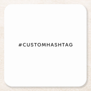 Trending Hashtag Modern Social Media Style Square Paper Coaster