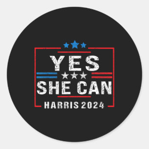 Trending Kamala Yes She Can Classic Round Sticker