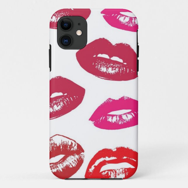 Trending Kisses pattern luscious pink lips mwah! Case-Mate iPhone Case (Back)