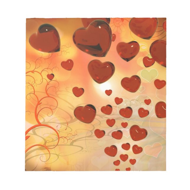 Trending love hearts, accessories. Valentines day Notepad (Front)