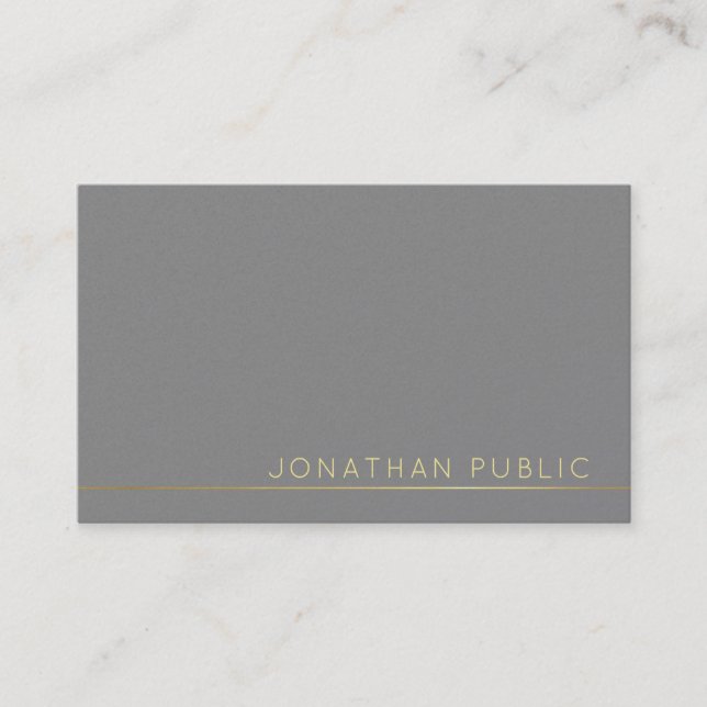 Trending Modern Elegant Grey Pearl Finish Luxury Business Card (Front)