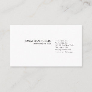 Trending Modern Elegant Minimalistic White Plain Business Card
