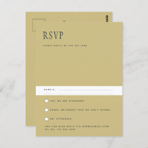 Trending Modern Minimalist Simple Wedding RSVP Pos Postcard
