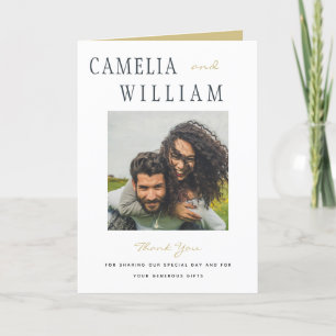 Trending Modern Minimalist Wedding PHOTO Thank You Card