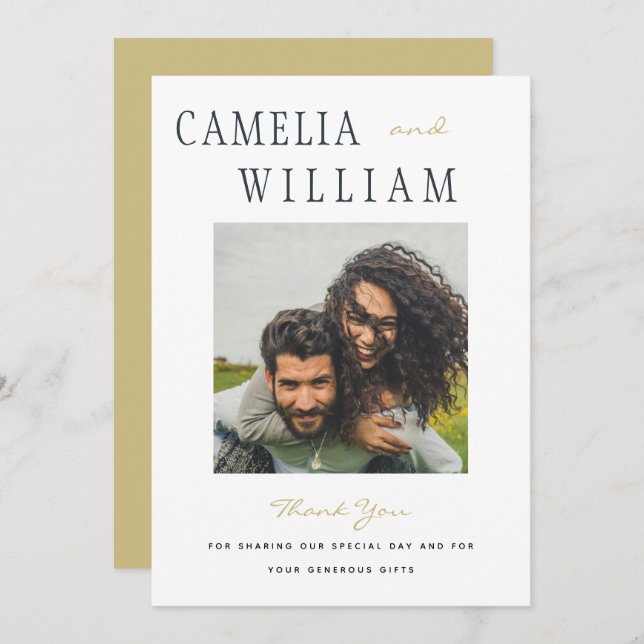 Trending Modern Wedding THANK YOU PHOTO  Invitation (Front/Back)