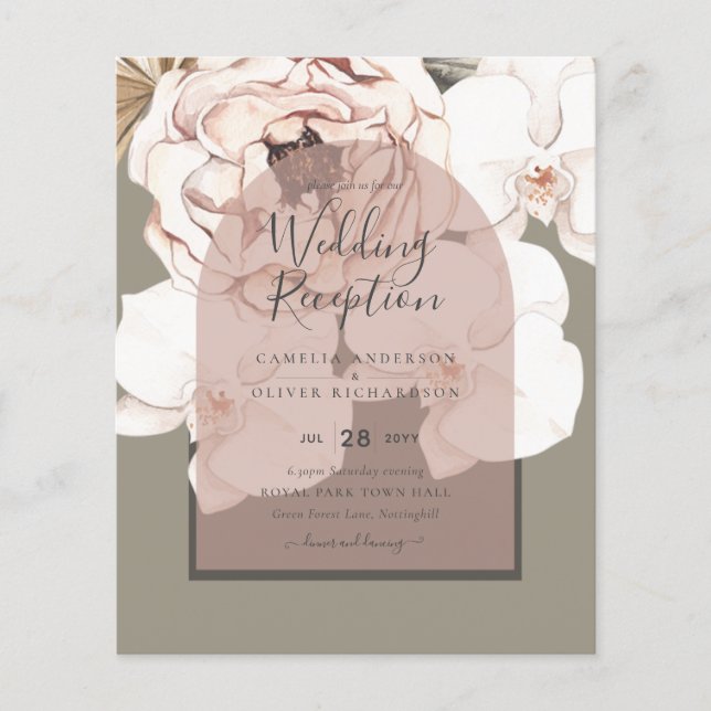 Trending MOSS BLUSH WEDDING Sage Dusty Pink Flyer (Front)